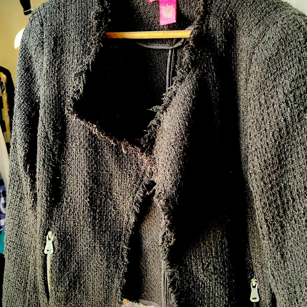 Black soft tweed jacket